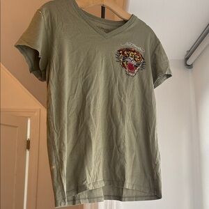 Ed Hardy Olive Green Short Sleeve Tee